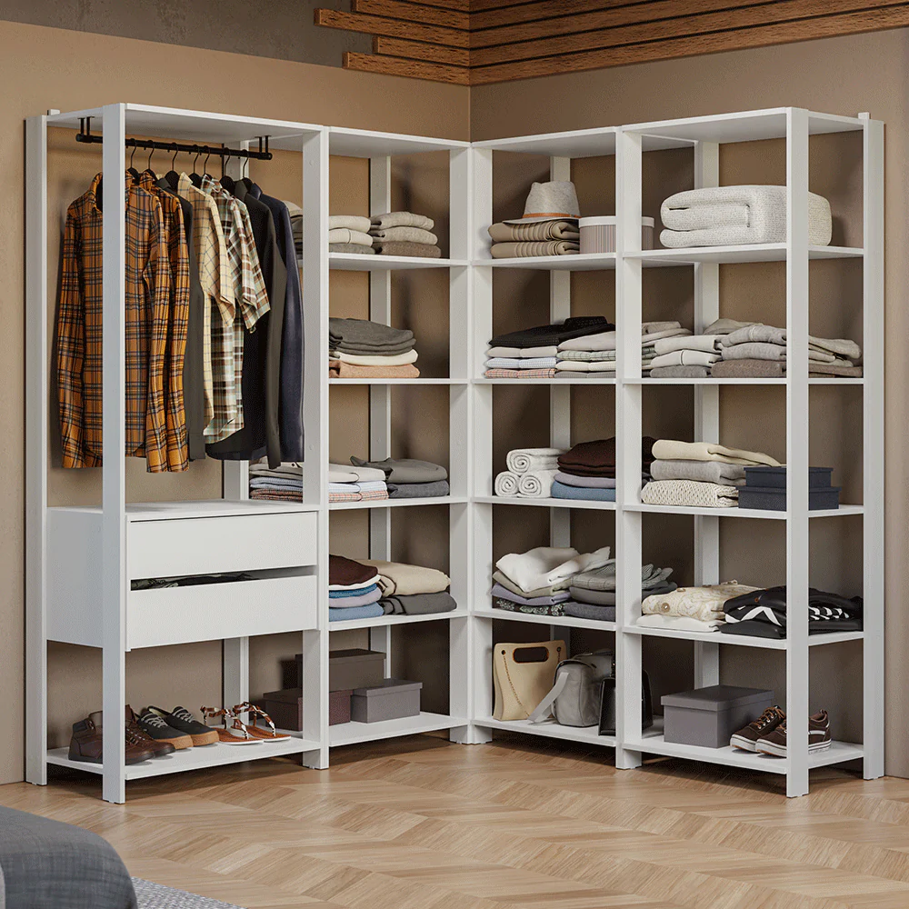 Placard Modulado 247 cm 2 Cajones Valencia Blanco