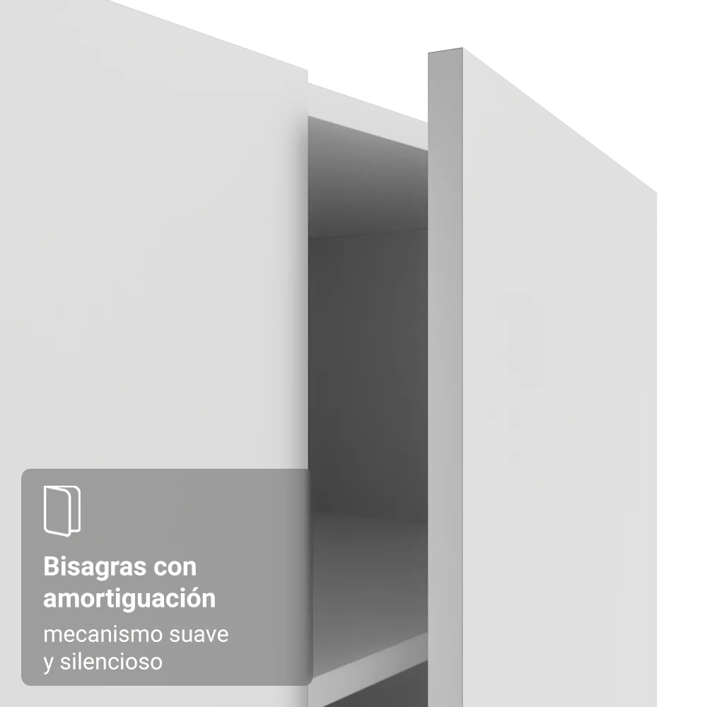 Placard Modular 2 Puertas con Espejo 4 Repisas 1 Perchero Blanco Neo Madesa - Image 9
