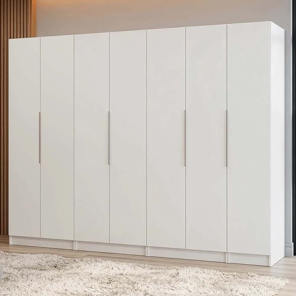 Placard Modular 280 cm 7 Puertas 4 Cajones Blanco Neo Madesa 01