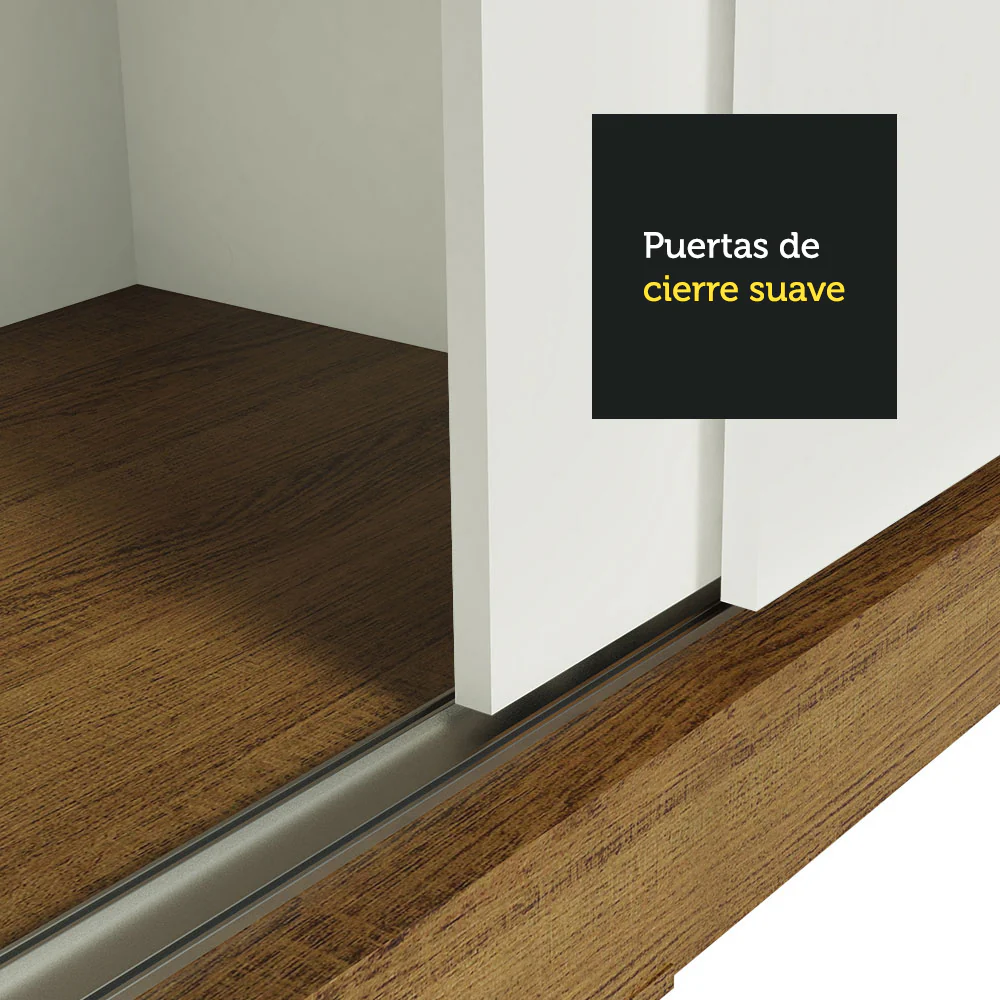 Placard Ropero Matrimonial Madesa Austin 4 Puertas Corredizas 3 Cajones Marrón/Blanco - Image 8