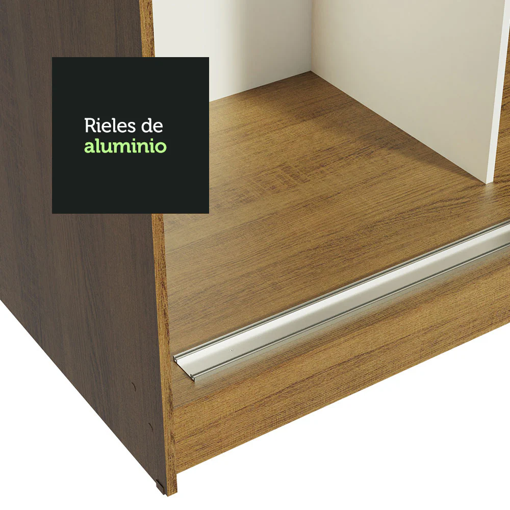 Placard Ropero Solteiro Madesa Tokio 2 Puertas Corredizas 2 Cajones Marrón/Negro - Image 8
