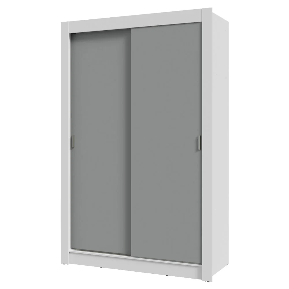 Placard Soltero 2 Puertas Corredizas 2 Cajones Blanco/Gris Vivare - Image 3