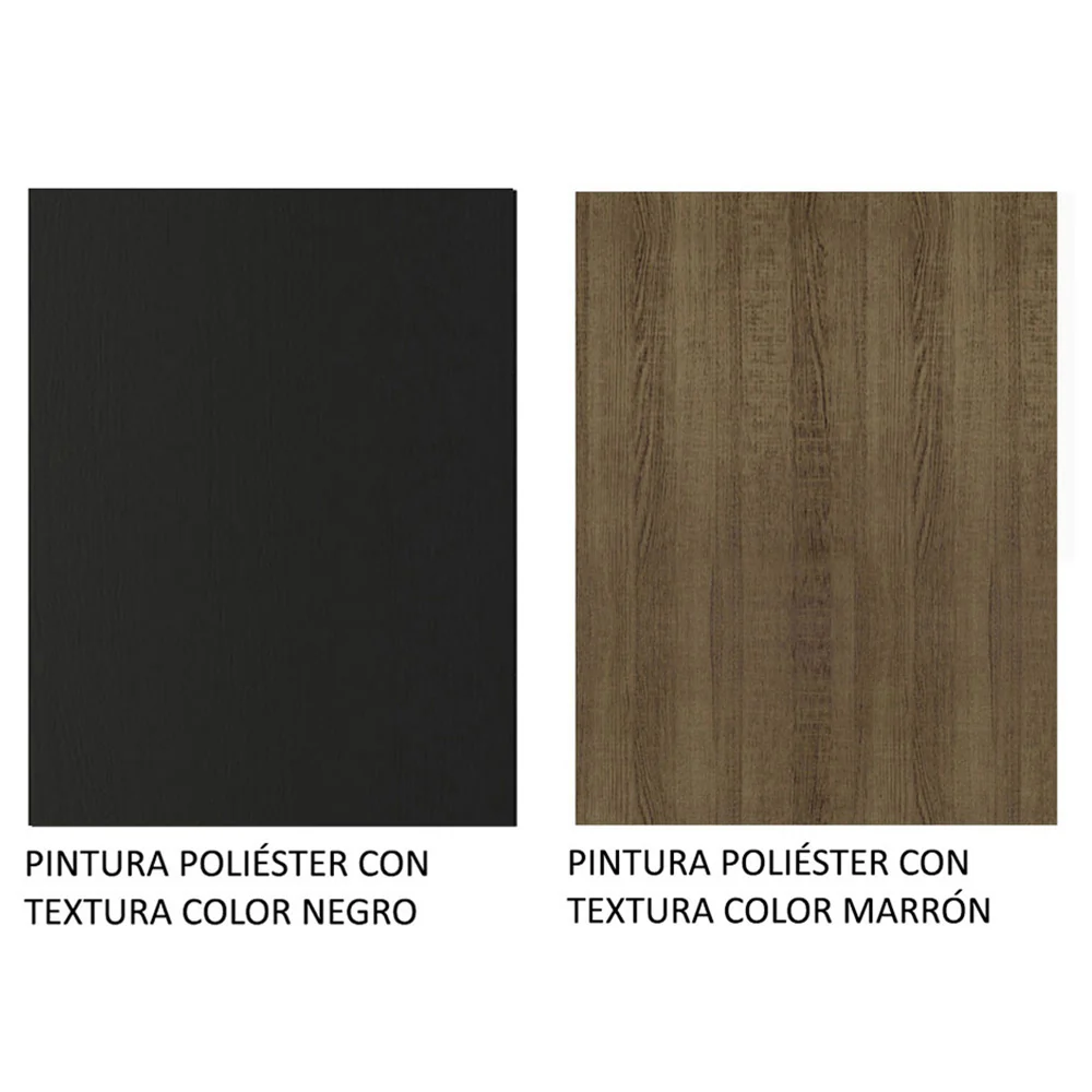Placard Soltero 2 Puertas Corredizas con Espejo 4 Cajones Negro/Marrón Dallas Plus - Image 9