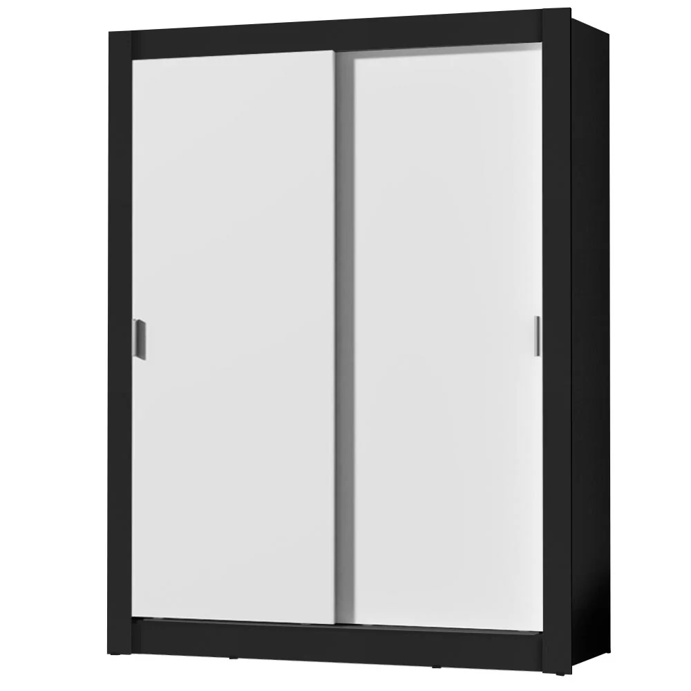 Placard Soltero Dallas Plus 2 Puertas Corredizas 4 Cajones Negro/Blanco - Image 3