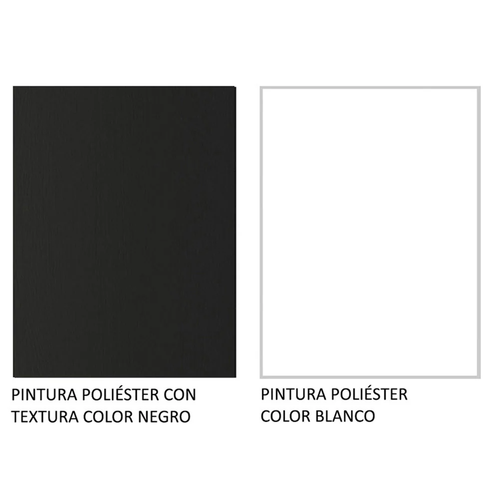 Placard Soltero Dallas Plus 2 Puertas Corredizas con Espejo 4 Cajones Negro/Blanco - Image 8