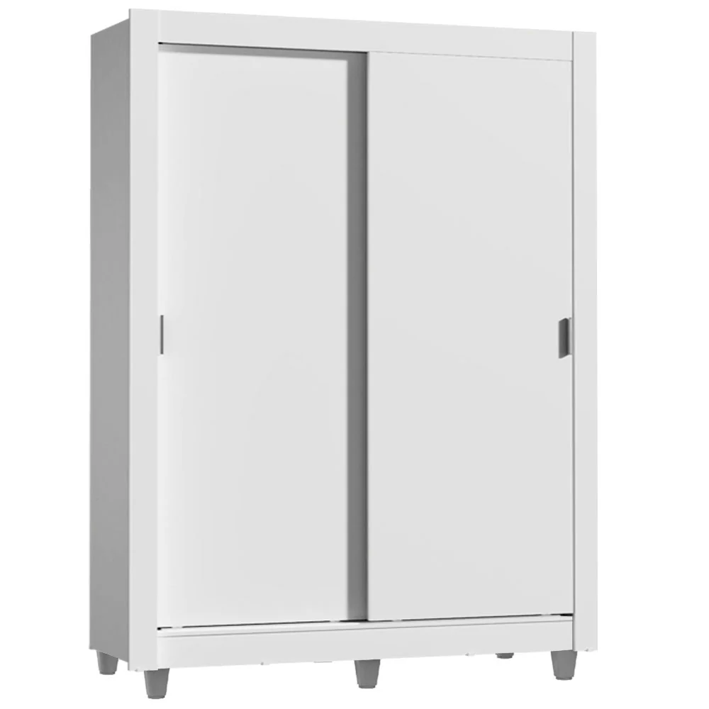 Placard Soltero Denver 2 Puertas Corredizas con Patas Blanco - Image 3