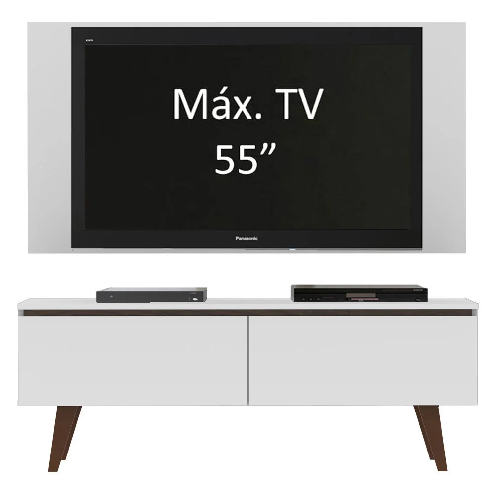 Rack con Panel de TV Le Mans hasta 55 pulgadas, 2 puertas, Blanco - Image 4
