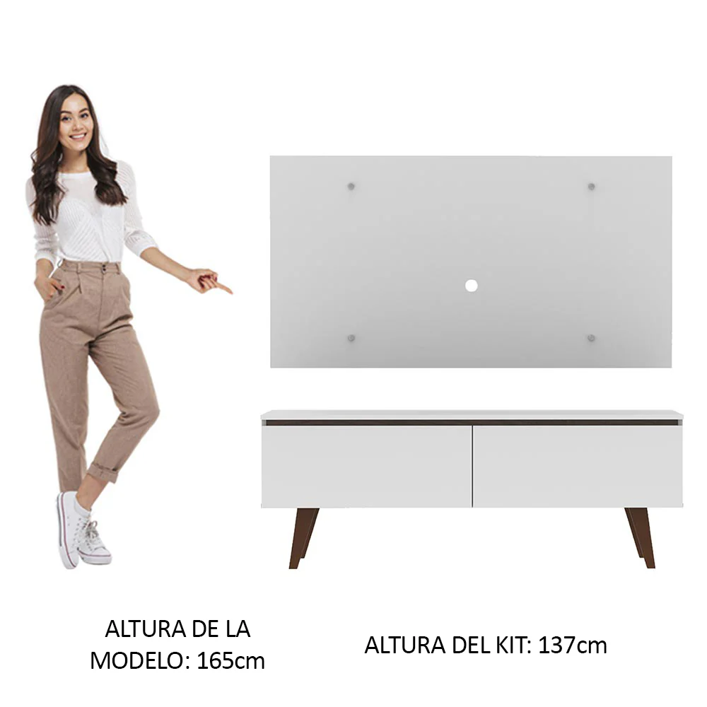 Rack con Panel de TV Le Mans hasta 55 pulgadas, 2 puertas, Blanco - Image 5