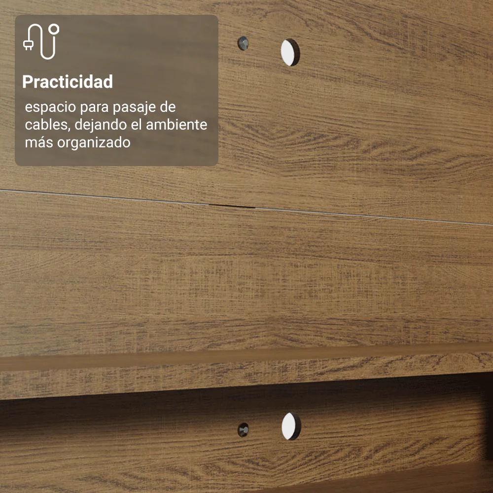 Rack con Panel para TV hasta 60 Pulgadas 180 cm Marrón/Blanco Metz Madesa - Image 6