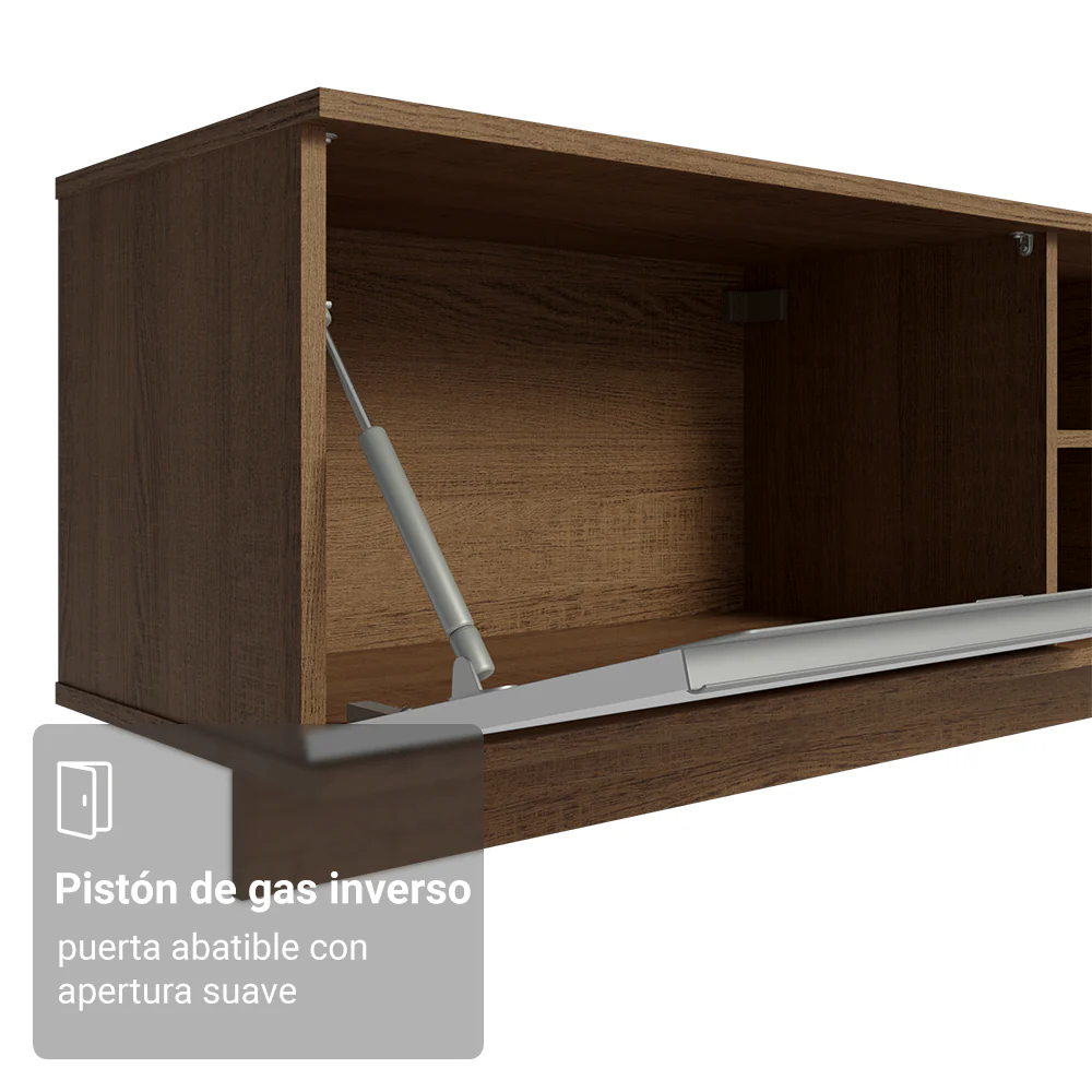 Rack Flotante para TV hasta 80 Pulgadas 218 cm 2 Puertas Marrón/Blanco Glamy Madesa - Image 8