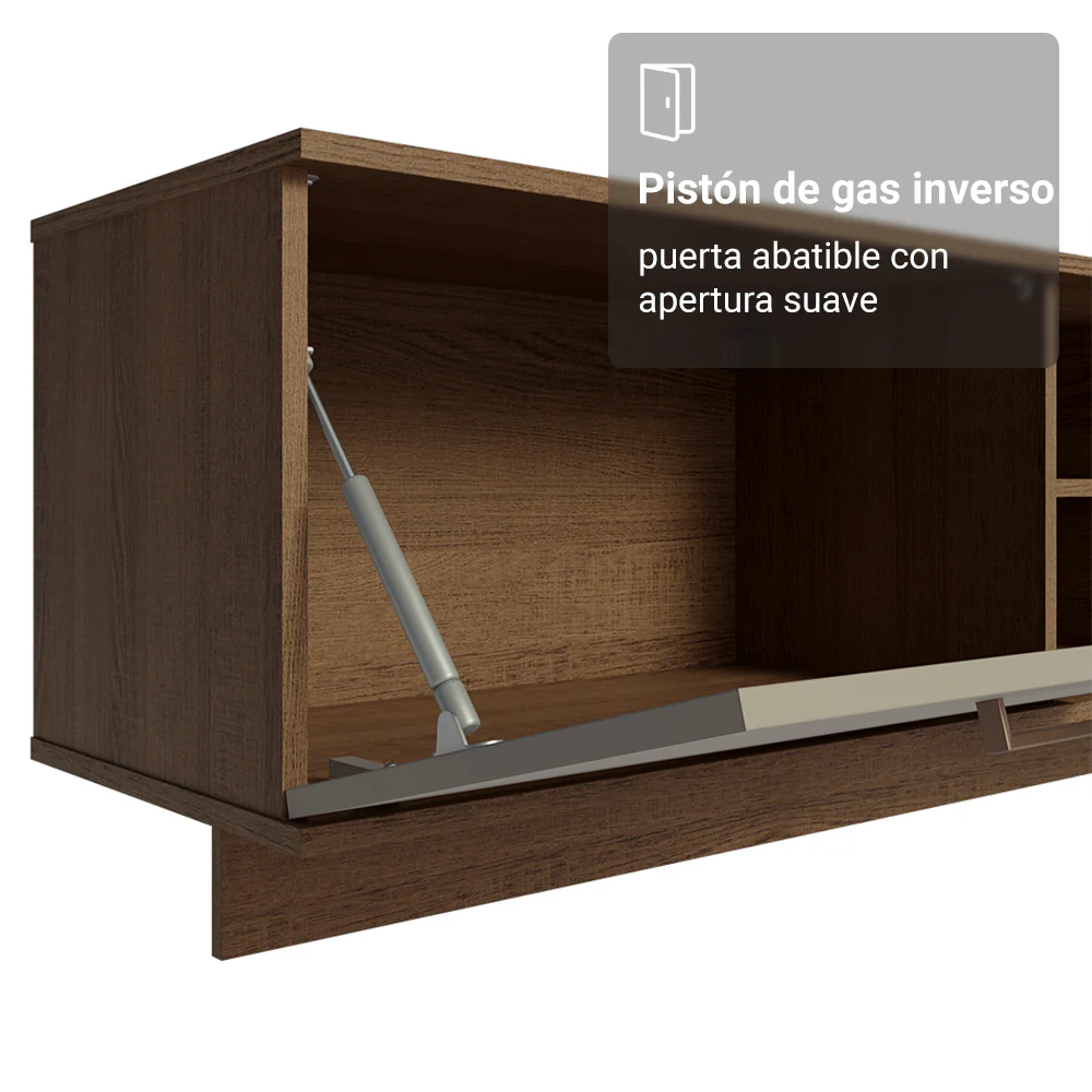 Rack Flotante para TV hasta 80 Pulgadas 218 cm 2 Puertas Marrón/Crema Agata Madesa - Image 8