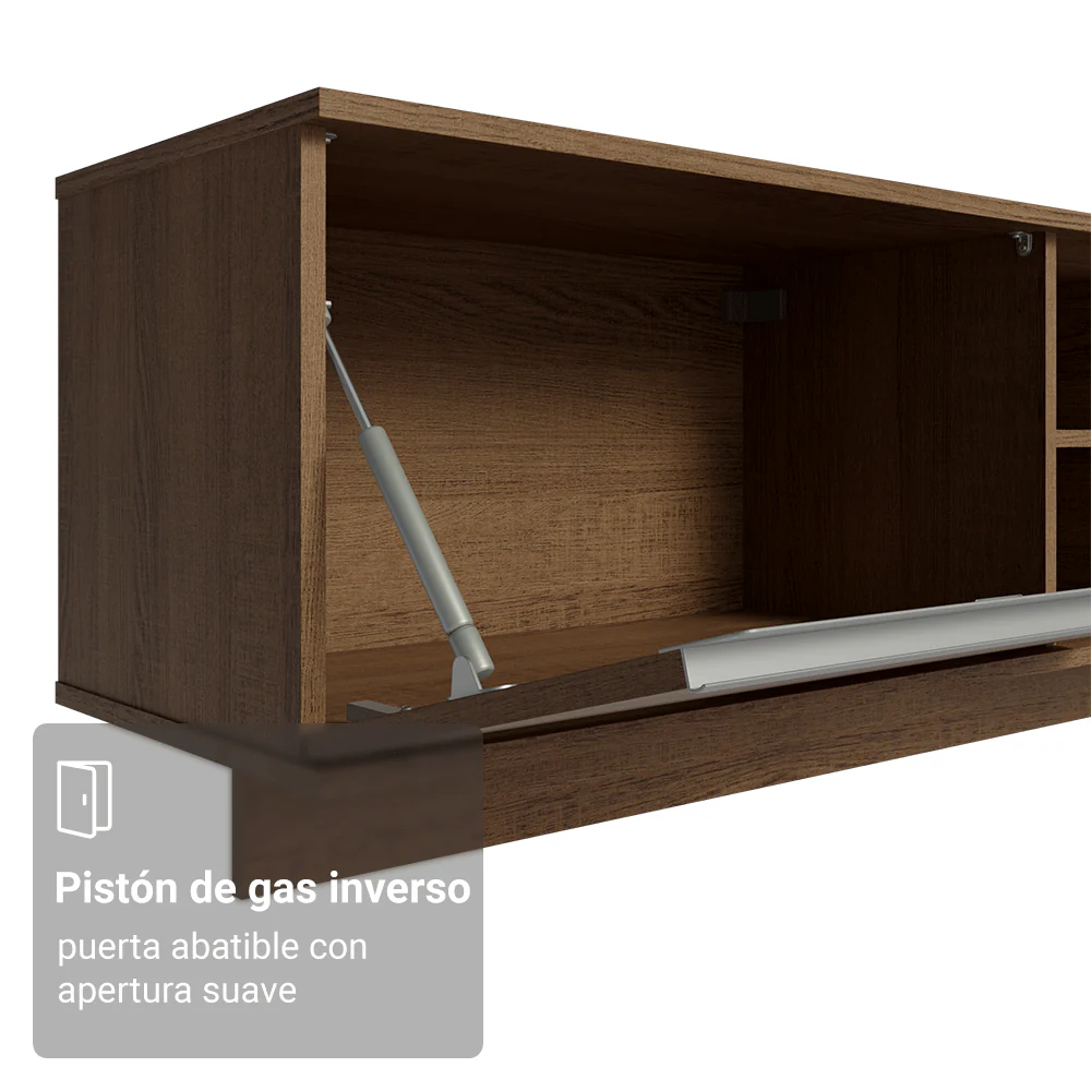 Rack Flotante para TV hasta 80 Pulgadas 218 cm 2 Puertas Marrón Glamy Madesa - Image 8