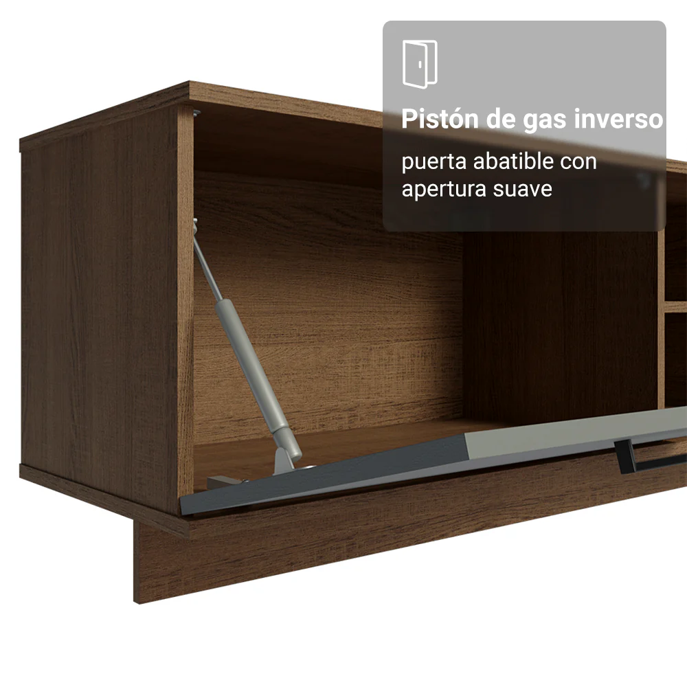 Rack Flotante para TV hasta 80 Pulgadas 218 cm 2 Puertas Marrón/Gris Agata Madesa - Image 8