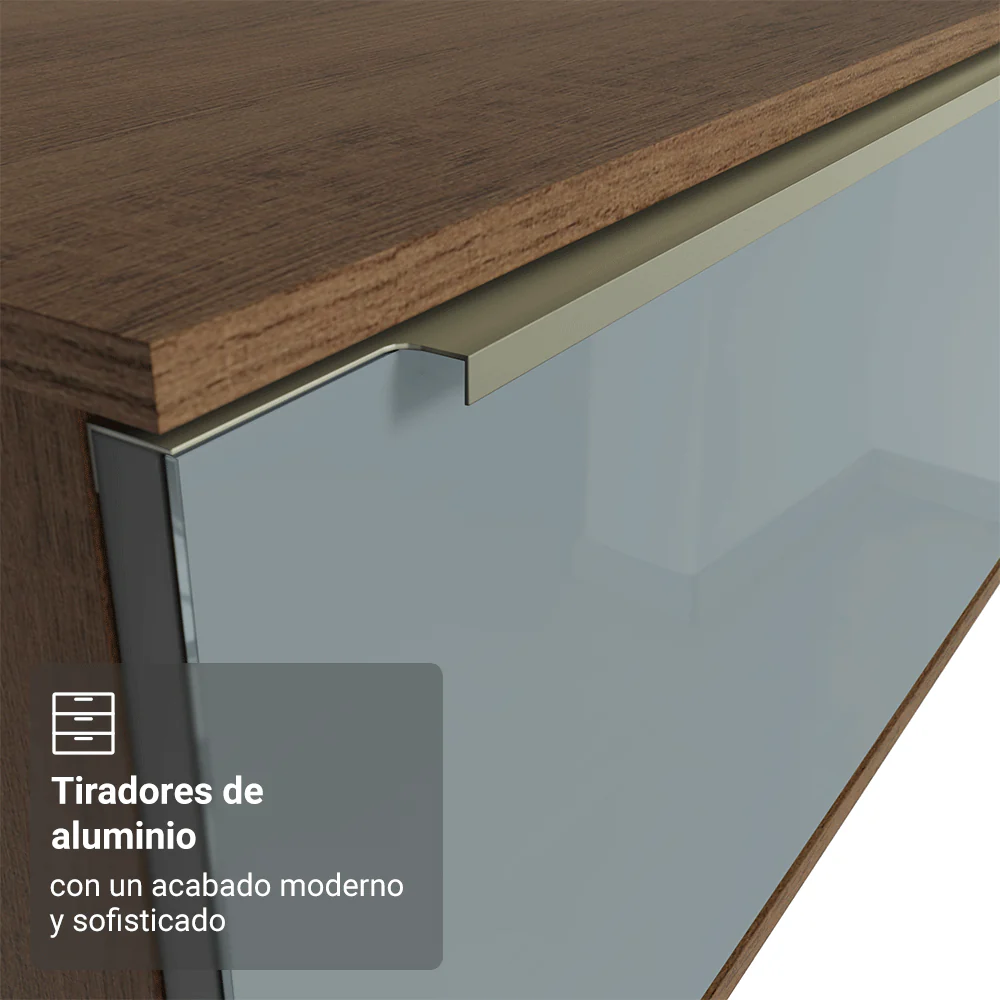 Rack Flotante para TV hasta 80 Pulgadas 218 cm 2 Puertas Marrón/Gris Lux Madesa - Image 7