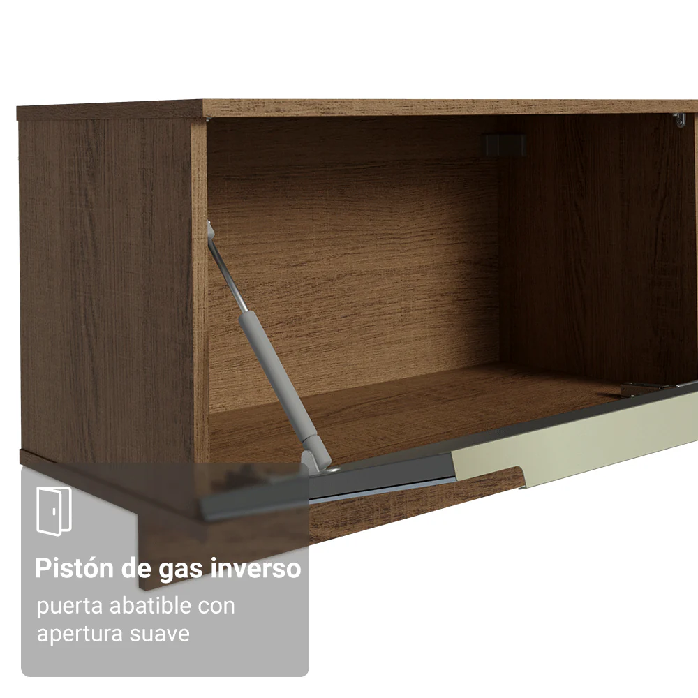 Rack Flotante para TV hasta 80 Pulgadas 218 cm 2 Puertas Marrón/Gris Lux Madesa - Image 8