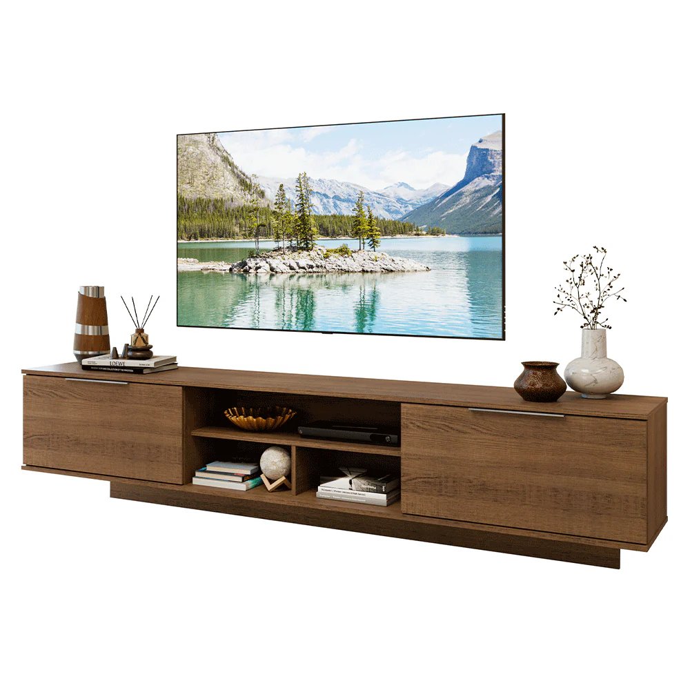 Rack Flotante para TV hasta 80 Pulgadas 218 cm 2 Puertas Marrón Stella Madesa - Image 3
