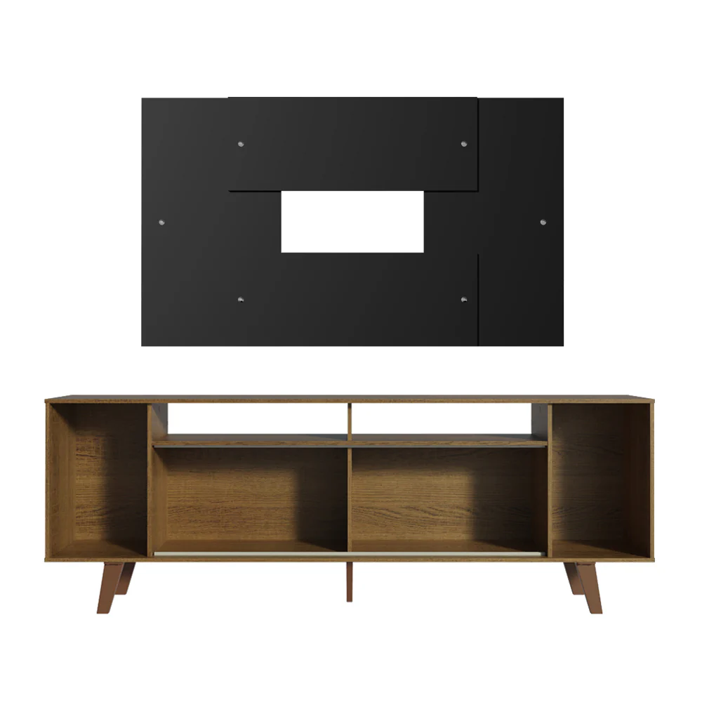 Rack Madesa Cancun con Patas y Panel para TV hasta 58 Pulgadas Negro/Marrón - Image 7