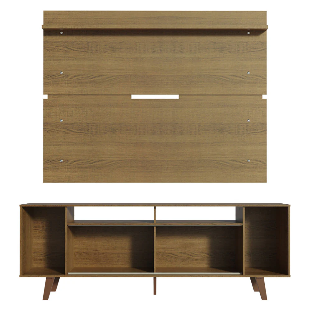 Rack Madesa Cancun con Patas y Panel para TV hasta 65 Pulgadas Marrón/Blanco - Image 7