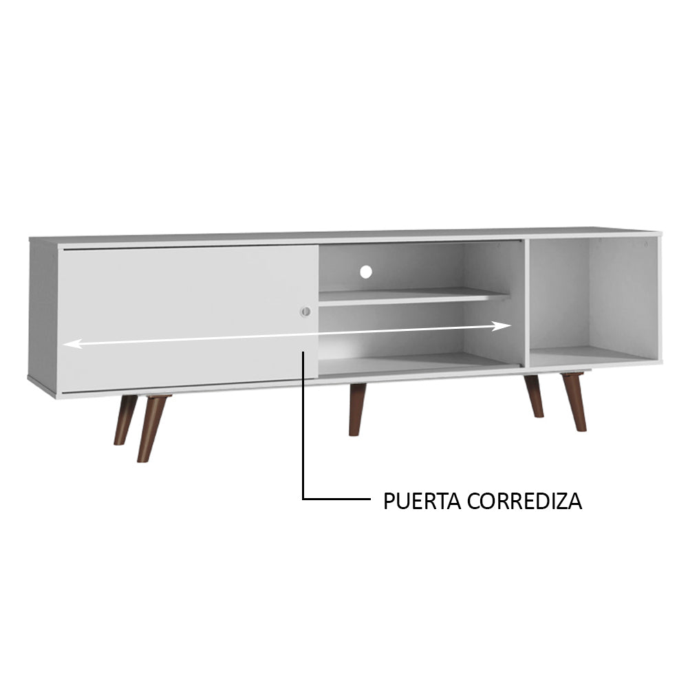 Rack para TV hasta 65 pulgadas con Patas Dubai Blanco/Marrón - Image 6