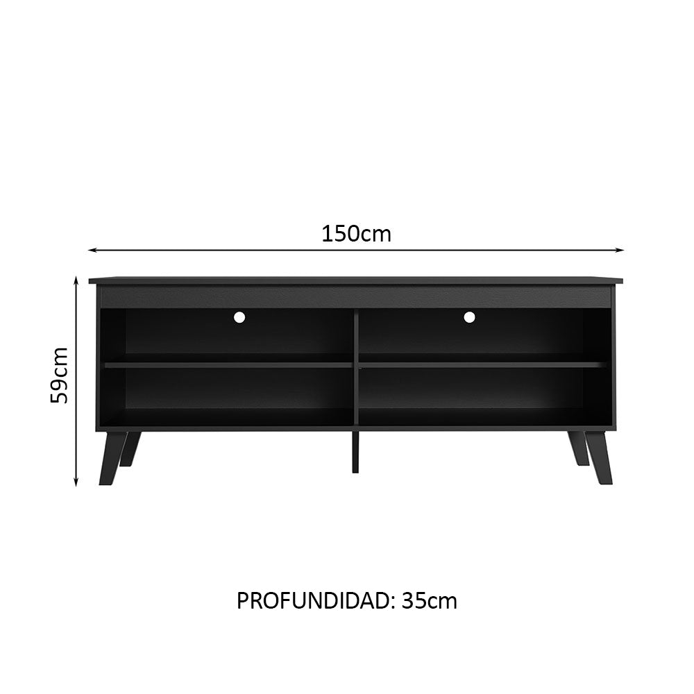 Rack para TV hasta 65 Pulgadas con Patas Negro Turim Madesa - Image 2