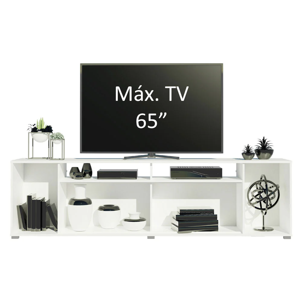Rack para TV hasta 65 Pulgadas Madesa Cancun Blanco - Image 4