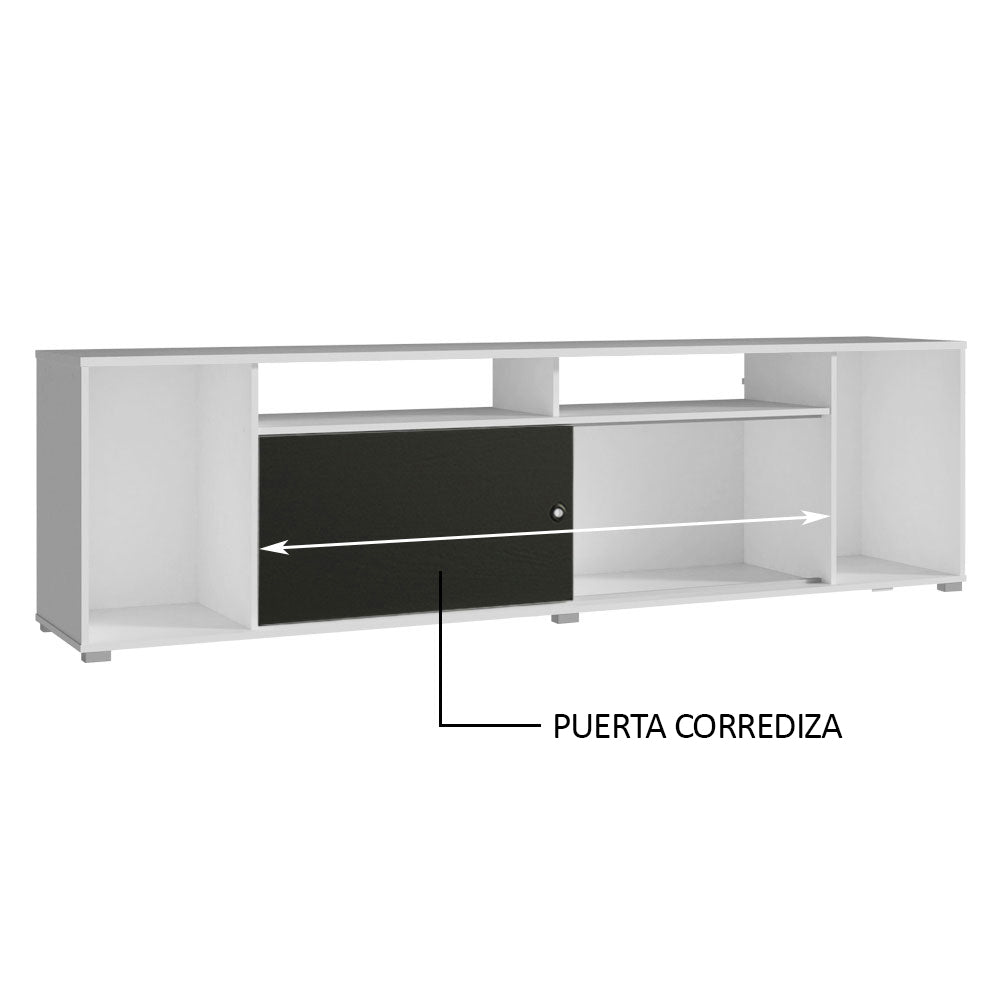Rack para TV hasta 65 Pulgadas Madesa Cancun Blanco/Negro - Image 5
