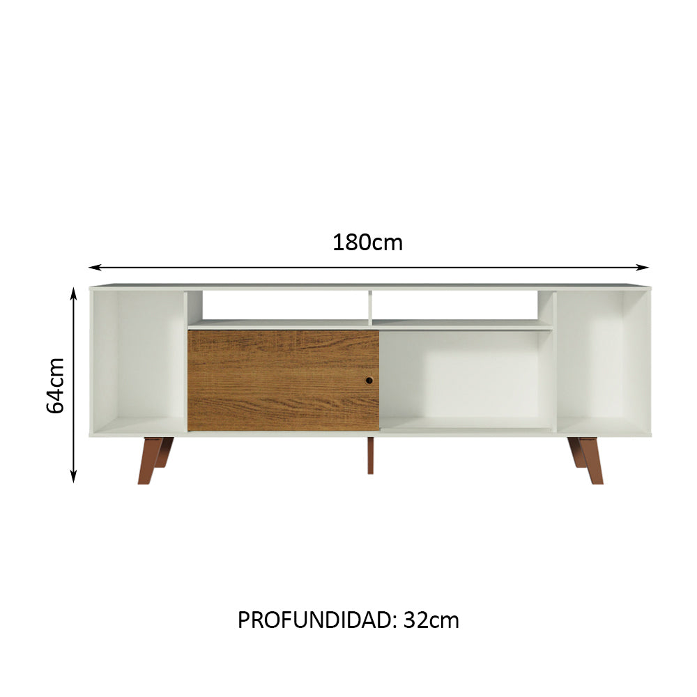 Rack para TV hasta 65 Pulgadas Madesa Cancun con Patas Blanco/Marrón - Image 2