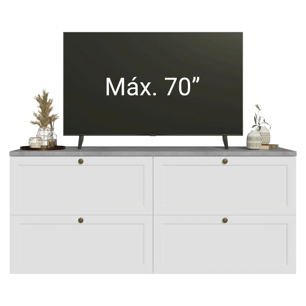 Rack para TV hasta 70 pulgadas, 160cm, 4 cajones, Blanco Vik 04 - Image 5