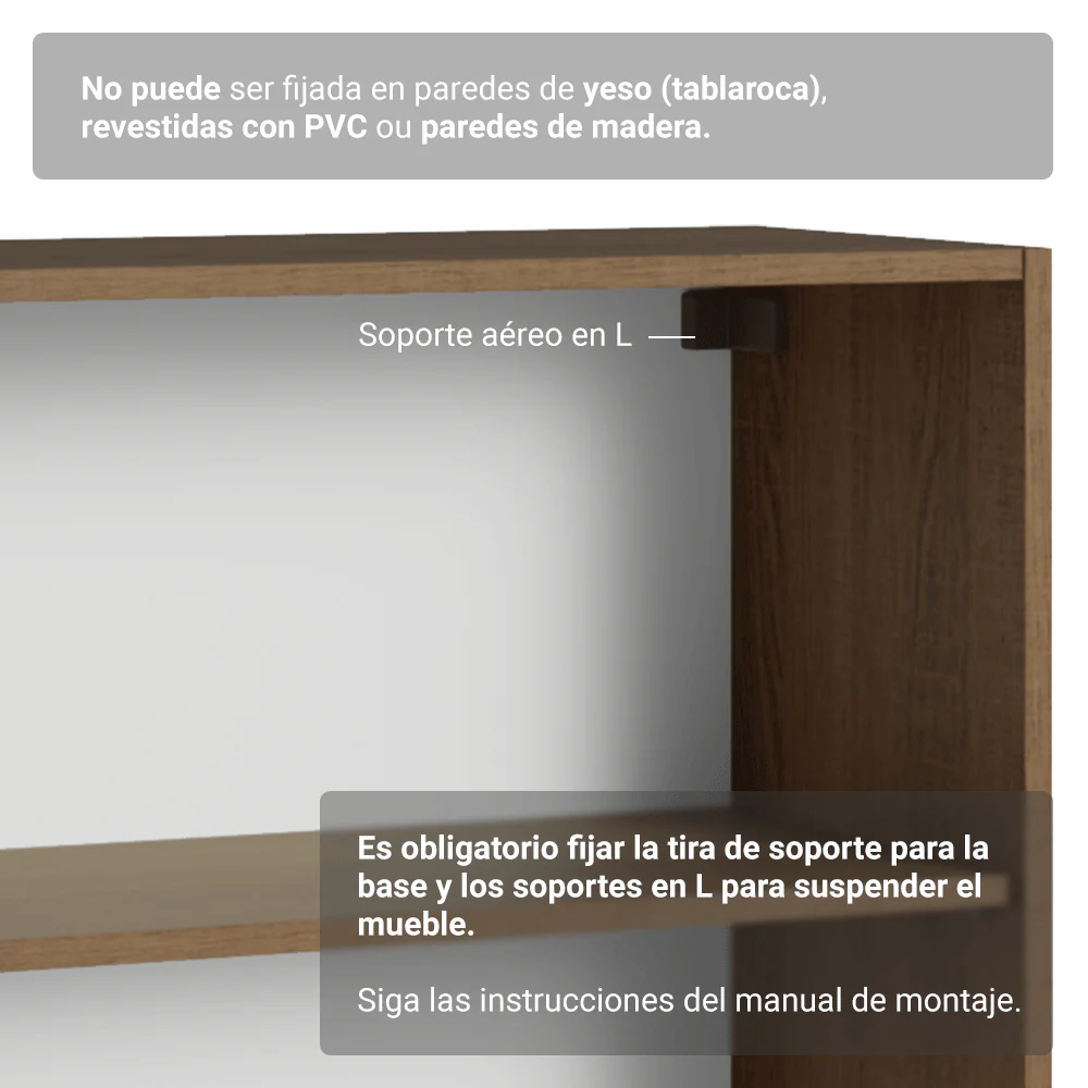 Rack para TV hasta 70 pulgadas + repisas de 160cm, Marrón/Gris Vik 05 - Image 8