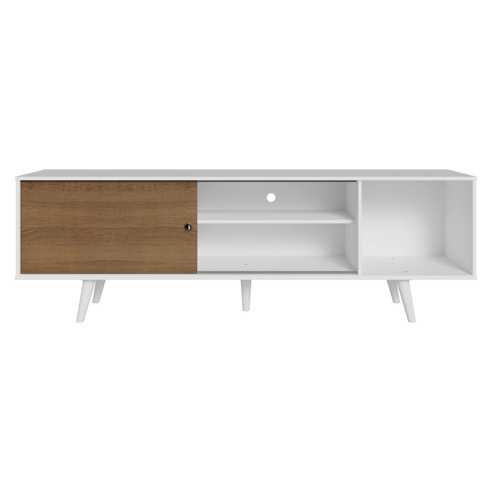 Rack para TV hasta 80 pulgadas, 160 cm, Blanco/Marrón con patas Torino Blanco - Image 8