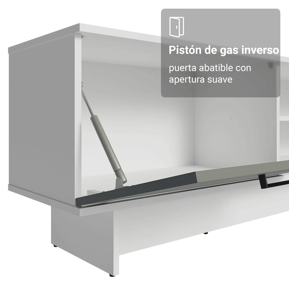 Rack para TV hasta 80 Pulgadas 218 cm 2 Puertas Blanco/Gris Agata Madesa - Image 7