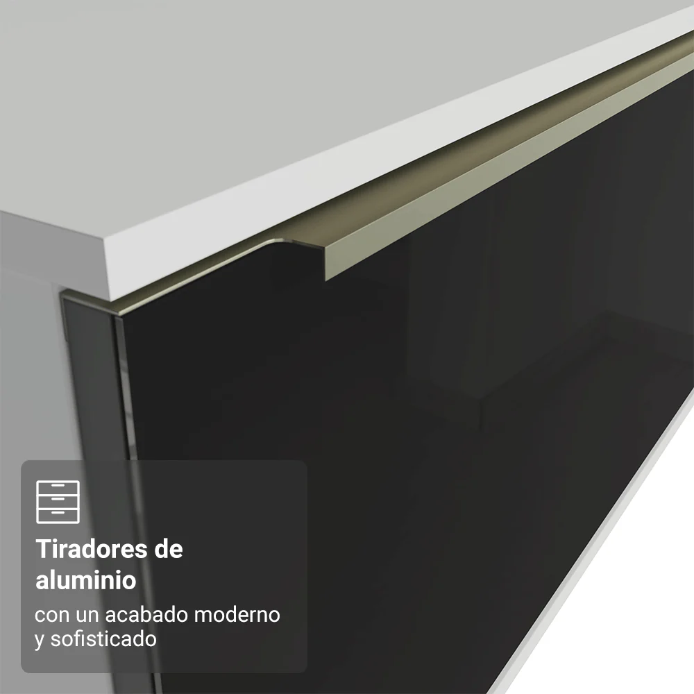 Rack para TV hasta 80 Pulgadas 218 cm 2 Puertas Blanco/Negro Lux Madesa - Image 7