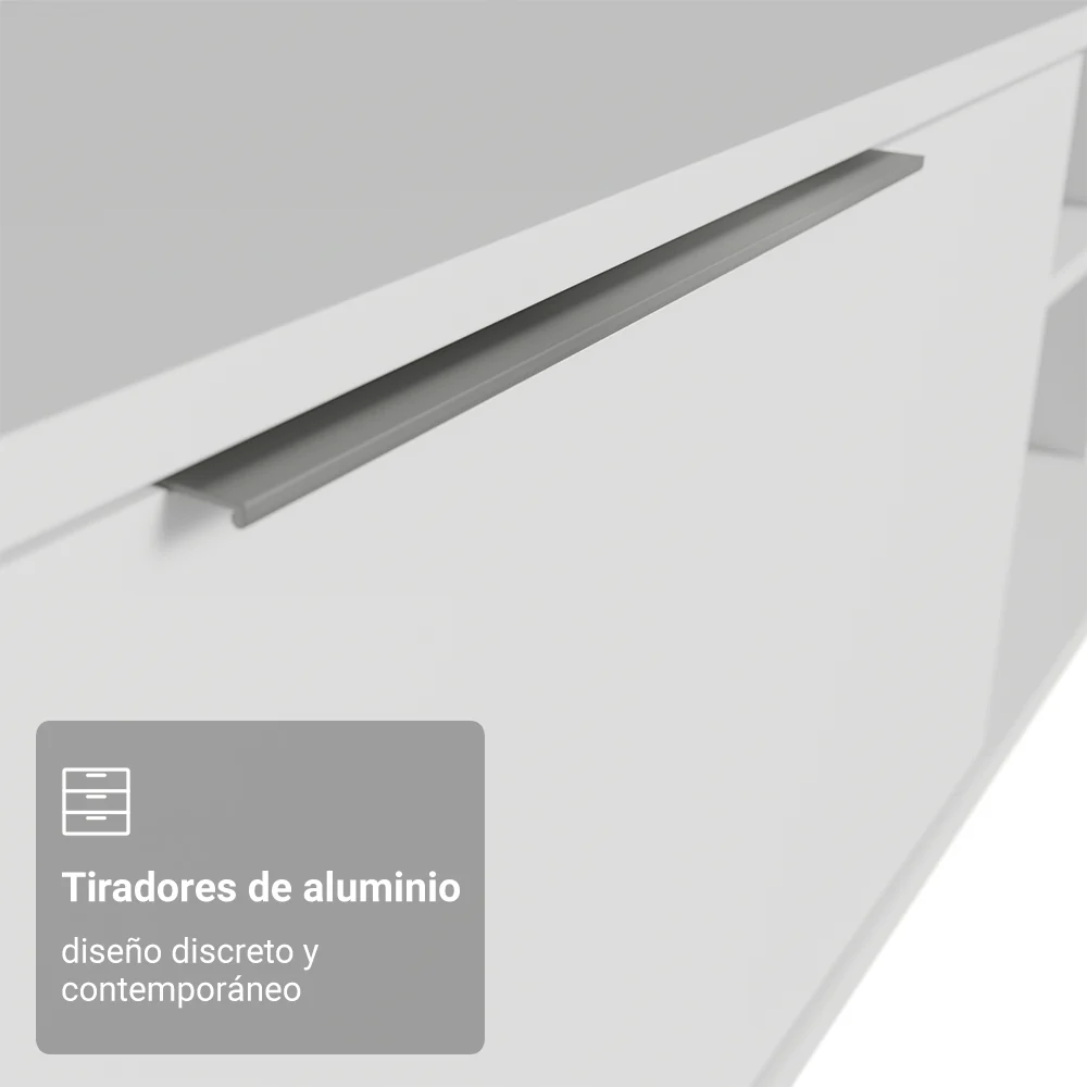 Rack para TV hasta 80 Pulgadas 218 cm 2 Puertas Blanco Stella Madesa - Image 6