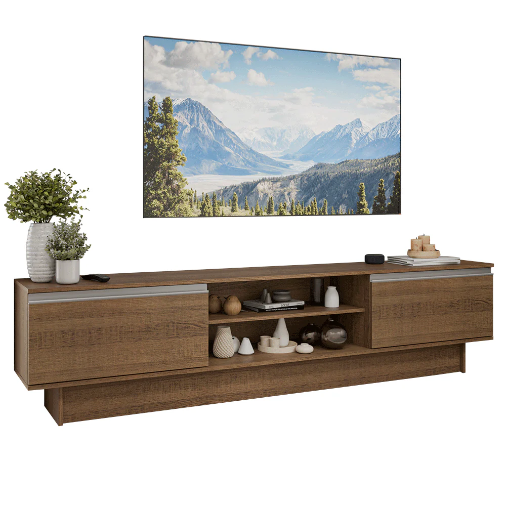 Rack para TV hasta 80 Pulgadas 218 cm 2 Puertas Marrón Glamy Madesa - Image 3