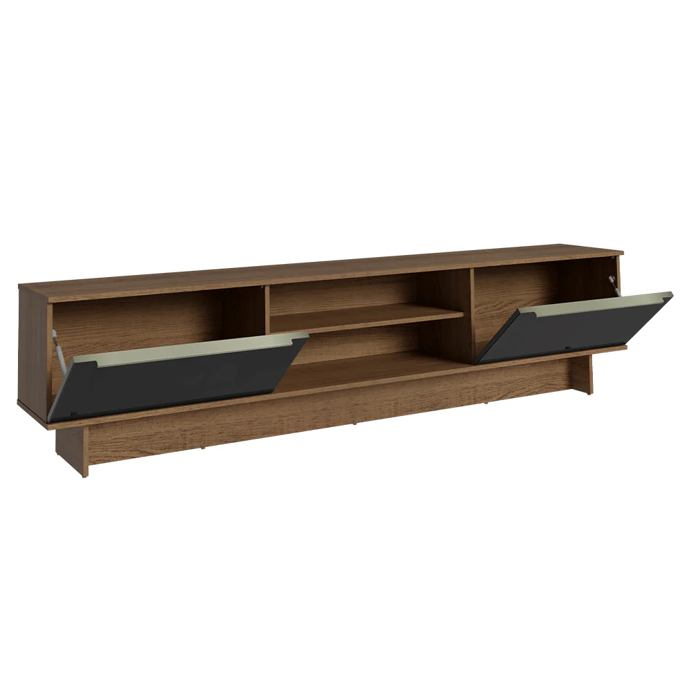 Rack para TV hasta 80 Pulgadas 218 cm 2 Puertas Marrón/Negro Lux Madesa - Image 6