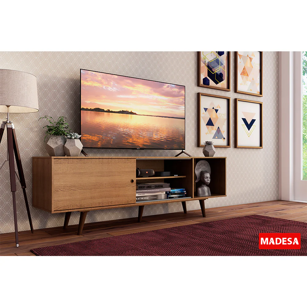 Rack para TV Madesa Dubai hasta 65 Pulgadas Marrón con patas Marrón - Image 8