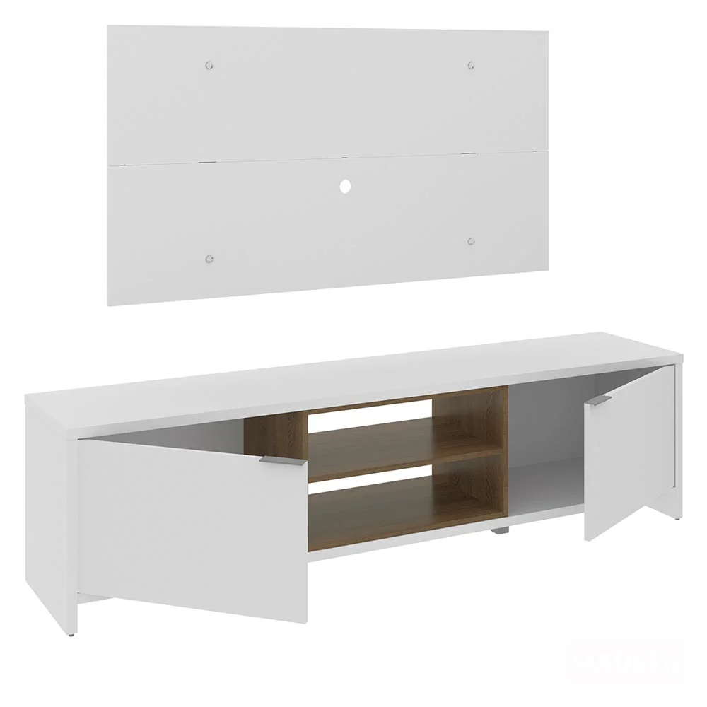 Rack para TV Madesa Metz con Panel de TV hasta 55 Pulgadas Blanco/Marrón - Image 3