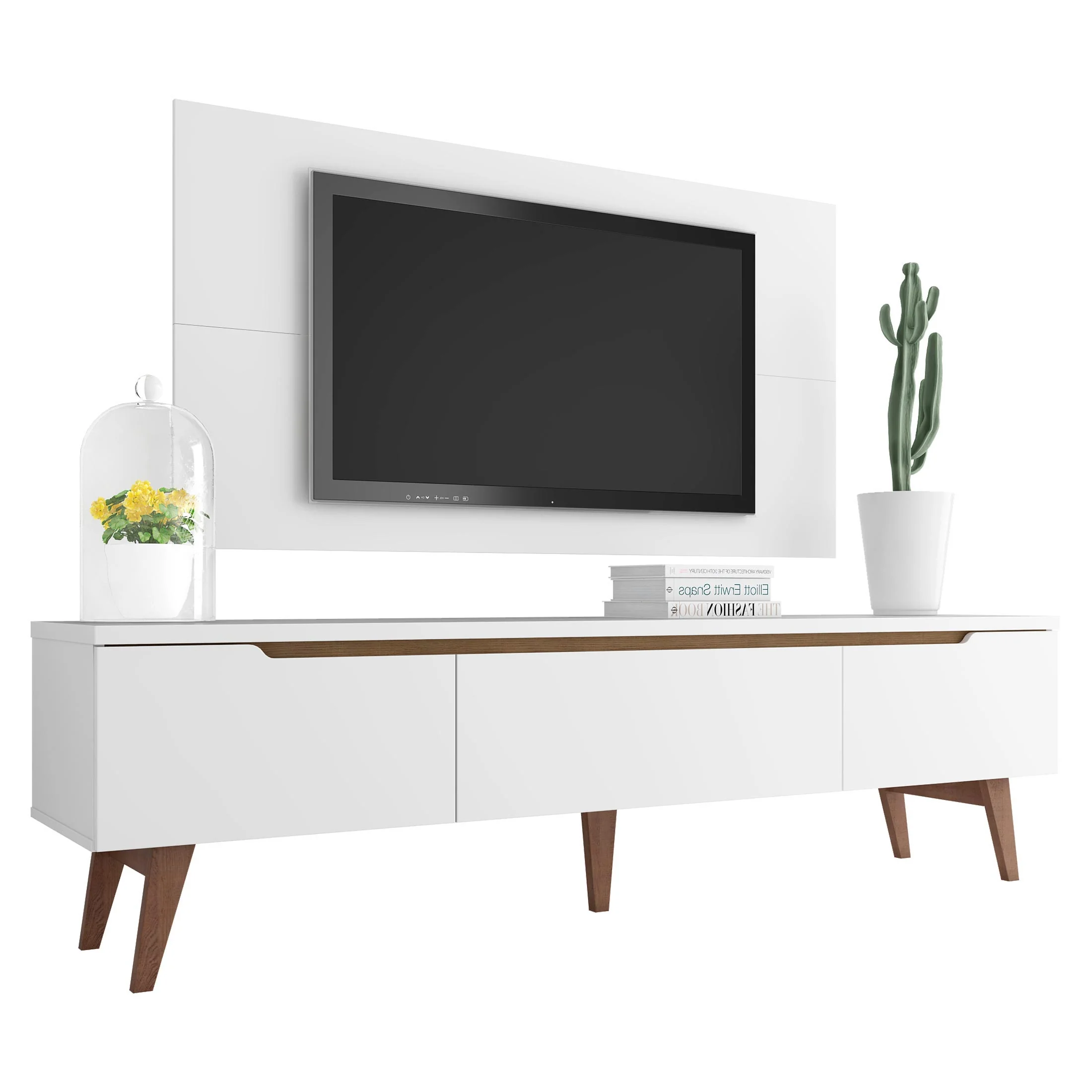Rack para TV Madesa Reims con Panel de TV hasta 55 Pulgadas 2 Puertas e 1 Cajon Blanco - Image 4