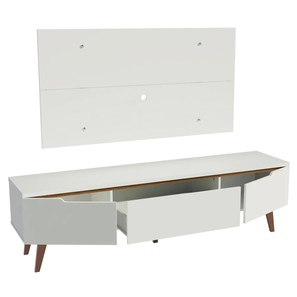 Rack para TV Madesa Reims con Panel de TV hasta 55 Pulgadas 2 Puertas e 1 Cajon Blanco - Image 7