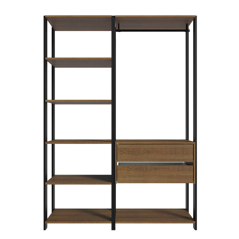 Ropero Placard Madesa Valencia 129cm Marrón/Negro - Image 8