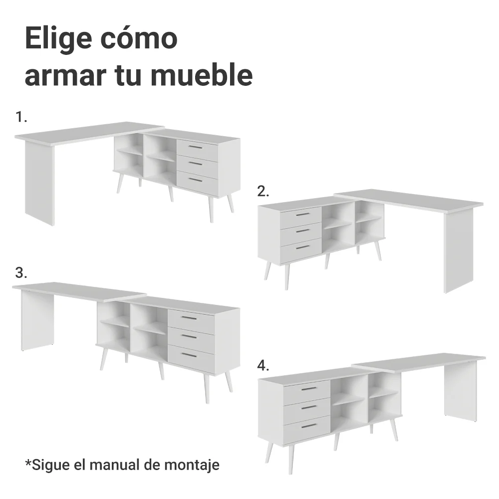 Tocador de Esquina para Maquillaje o Escritorio Madesa BB - Image 8