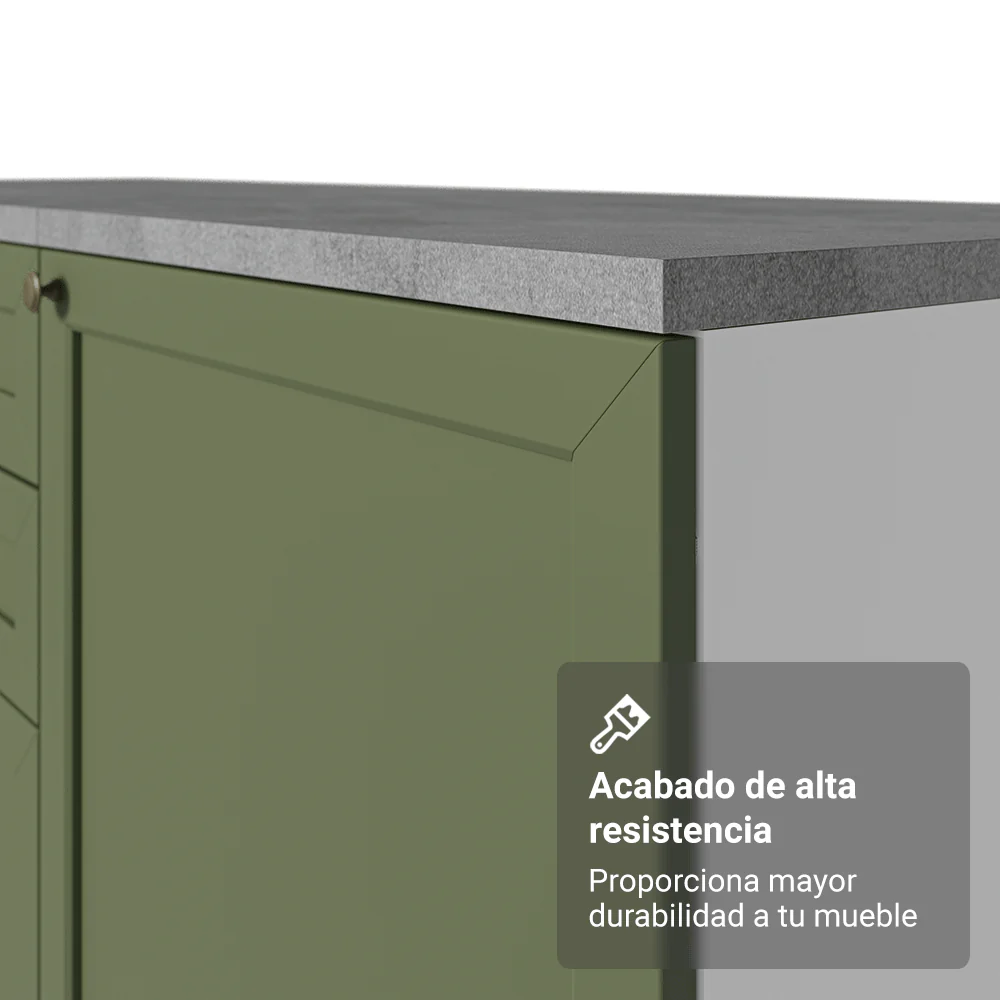 Vanitory 110cm 3 cajones 3 puertas Blanco/Verde Vik 01 - Image 6
